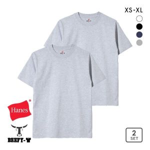 ヘインズ Hanes ビーフィー BEEFY-T 2P ショートスリーブ クルーネックTシャツ 2枚組 H5180-2 ヘビーウェイト 白T