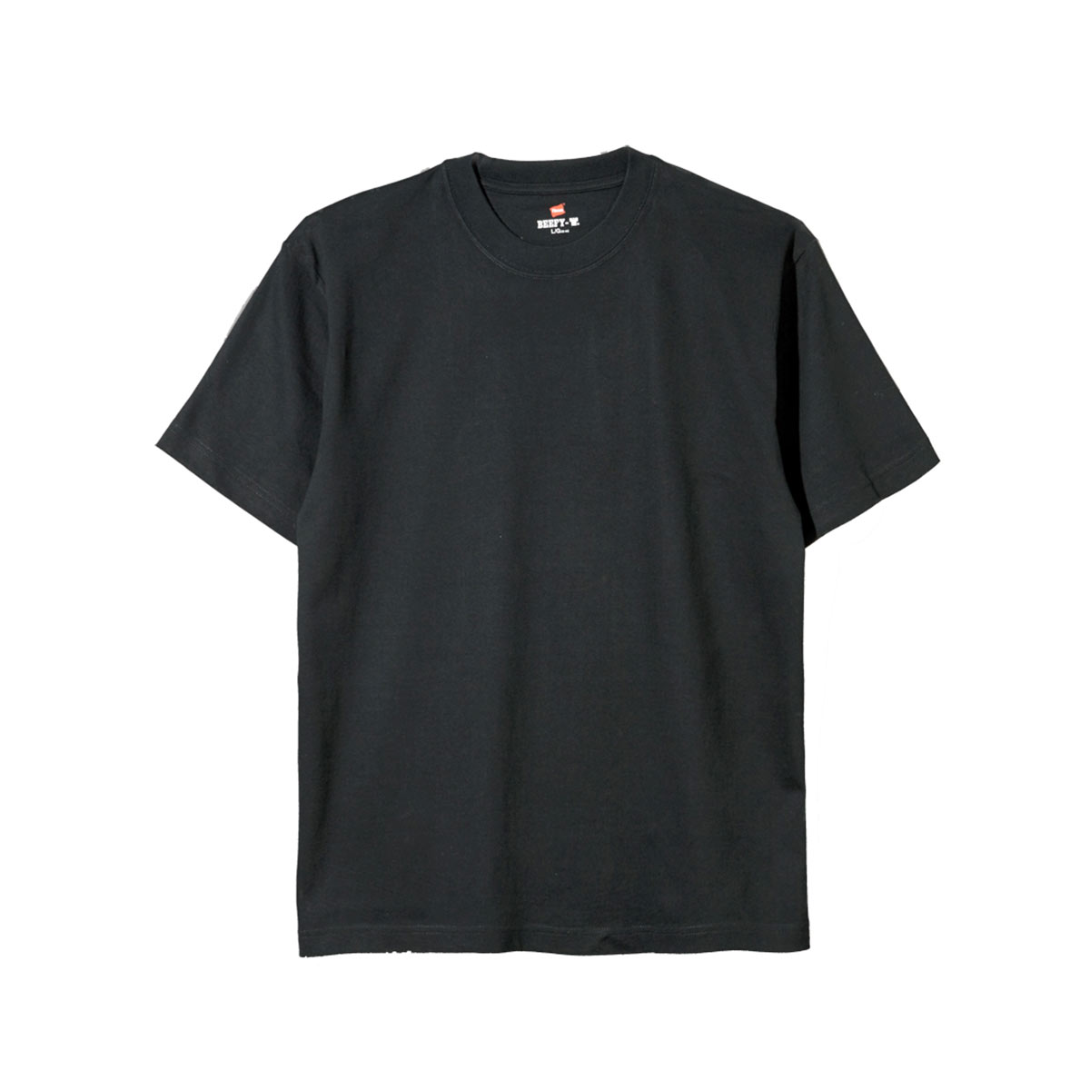 ヘインズ Hanes ビーフィー BEEFY-T ショートスリーブ クルーネック Tシャツ ビッグサイズ 半袖 H5180L ヘビーウェイト 白T(BK-ブラック-XXL)