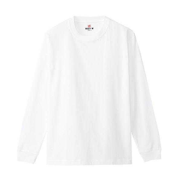 ヘインズ Hanes ビーフィー BEEFY-T クルーネック ロングスリーブ  Tシャツ 長袖 インナー H5186 ヘビーウェイト 白T