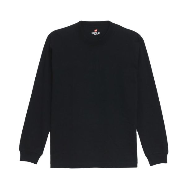 ヘインズ Hanes ビーフィー BEEFY-T クルーネック ロングスリーブ  Tシャツ 長袖 インナー H5186 ヘビーウェイト 白T