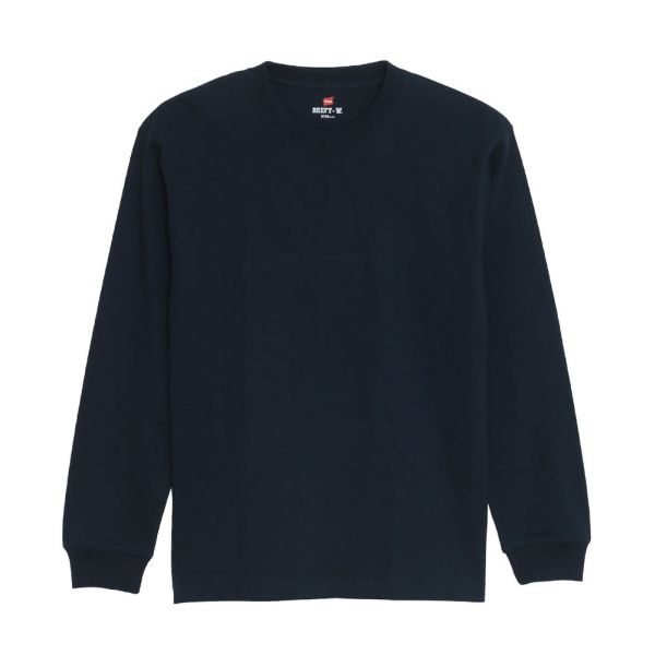 ヘインズ Hanes ビーフィー BEEFY-T クルーネック ロングスリーブ  Tシャツ 長袖 インナー H5186 ヘビーウェイト 白T