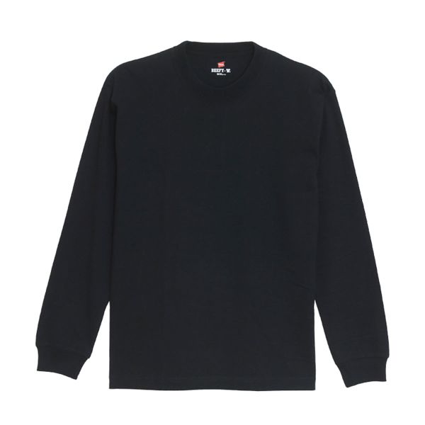 ヘインズ Hanes ビーフィー BEEFY-T クルーネック ロングスリーブ Tシャツ ビッグサイズ 長袖 インナー H5186L ヘビーウェイト 白T