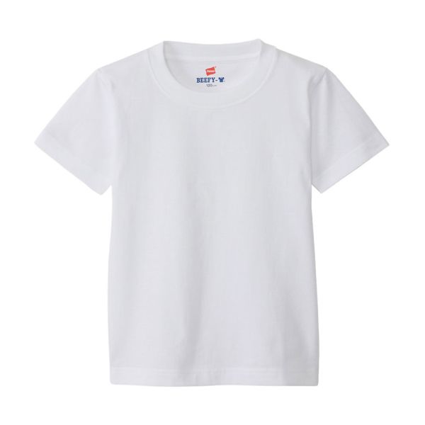 ヘインズ Hanes ビーフィー BEEFY-T キッズ ジュニア ショートスリーブ クルーネック Tシャツ 子供 男児 女児 H5380 ヘビーウェイト 白T