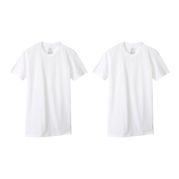 ヘインズ Hanes 2P クルーネック Tシャツ キッズ ジュニア 2枚組 半袖 インナー HB1EV201