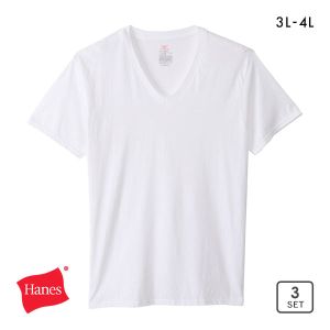 ヘインズ Hanes 3P Vネック Tシャツ 3枚組 メンズ ビッグサイズ インナー パックT HM1EY703