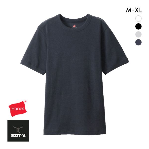 ヘインズ Tシャツ ビーフィー BEEFY リブ クルーネック メンズ トップス インナー 半袖 大きいサイズ HM1-R103 Hanes