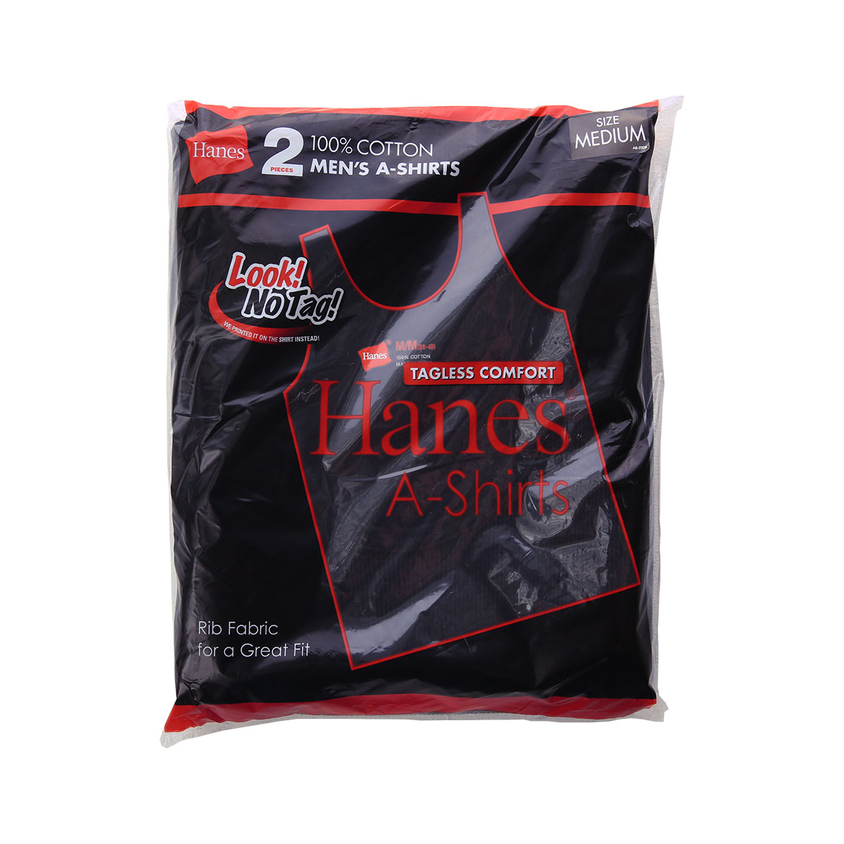 ヘインズ Hanes 2P Aシャツ コットンリブタンクトップ HM2-K701 パックT(BK-ブラック-S)