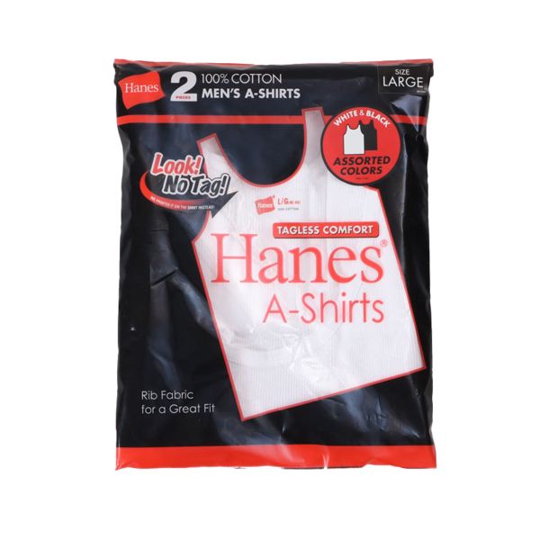 ヘインズ Hanes 2P Aシャツ コットンリブタンクトップ HM2-K701 パックT