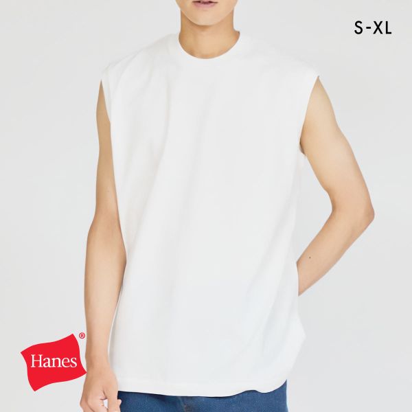ヘインズ T-SHIRTS SHIRO スリーブレスTシャツ メンズ インナー 半袖 白T HM3-B201 Hanes