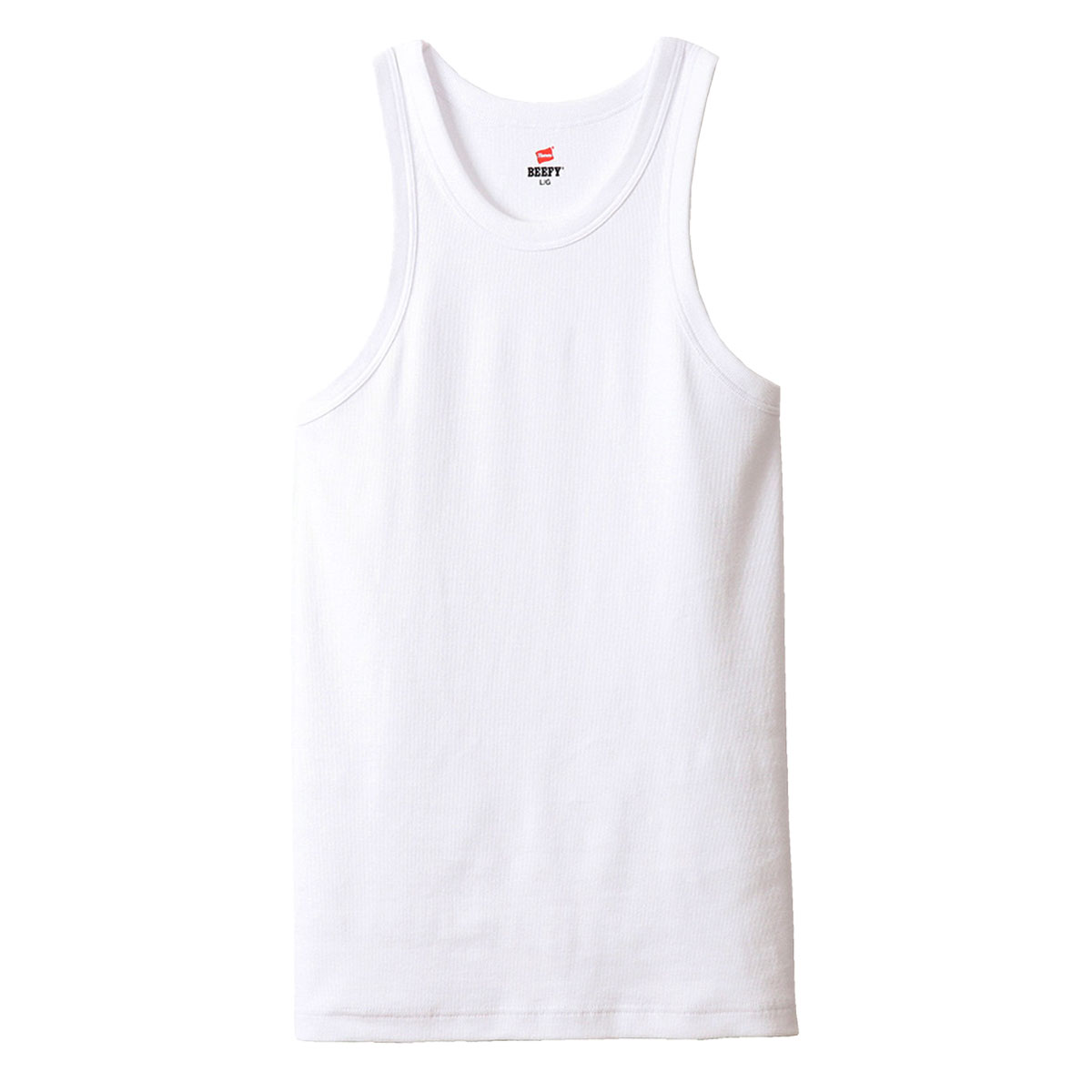 ヘインズ Hanes BEEFY タンクトップ リブ インナー RIB TANK TOP メンズ HM3-R102(WH-ホワイト-M)