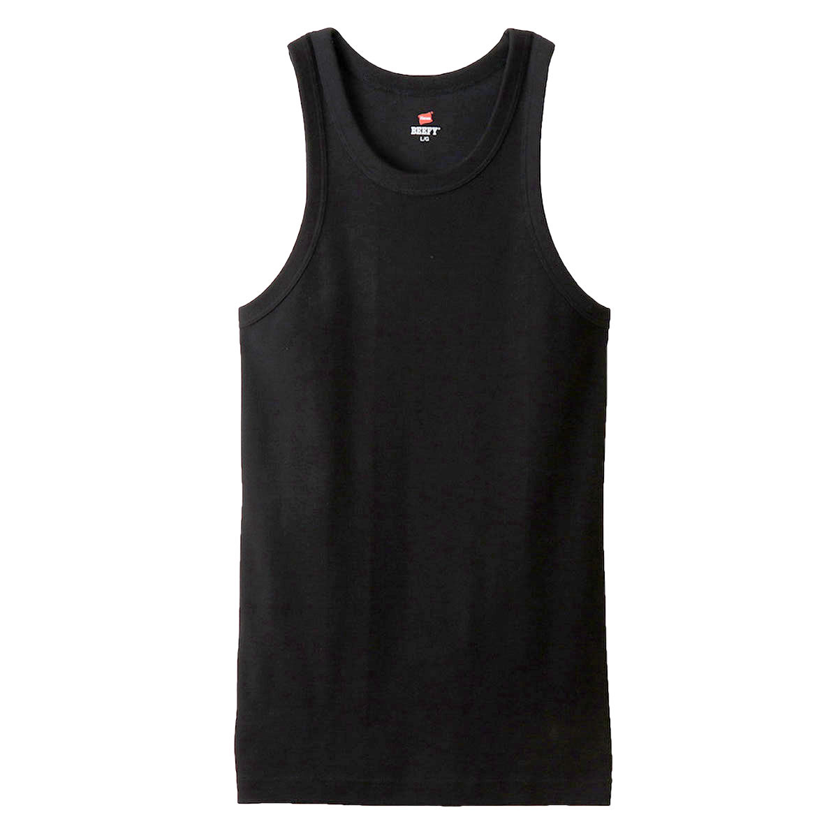 ヘインズ Hanes BEEFY タンクトップ リブ インナー RIB TANK TOP メンズ HM3-R102(BK-ブラック-M)