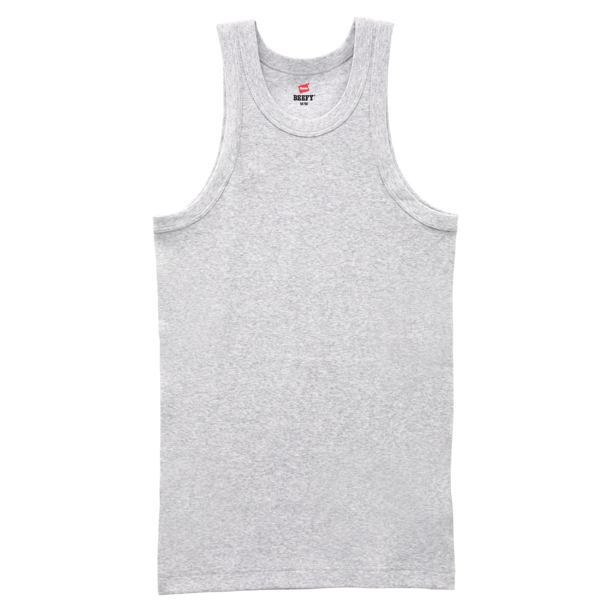 ヘインズ Hanes BEEFY タンクトップ リブ インナー RIB TANK TOP メンズ HM3-R102(GY-グレー-M)