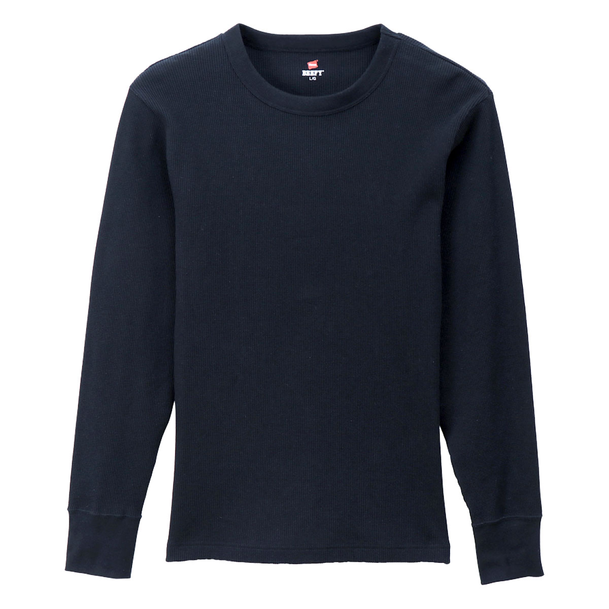 ヘインズ Hanes BEEFY サーマル 長袖 シャツ クルーネック ロングスリーブ Tシャツ メンズ(NV-ネイビー-S)