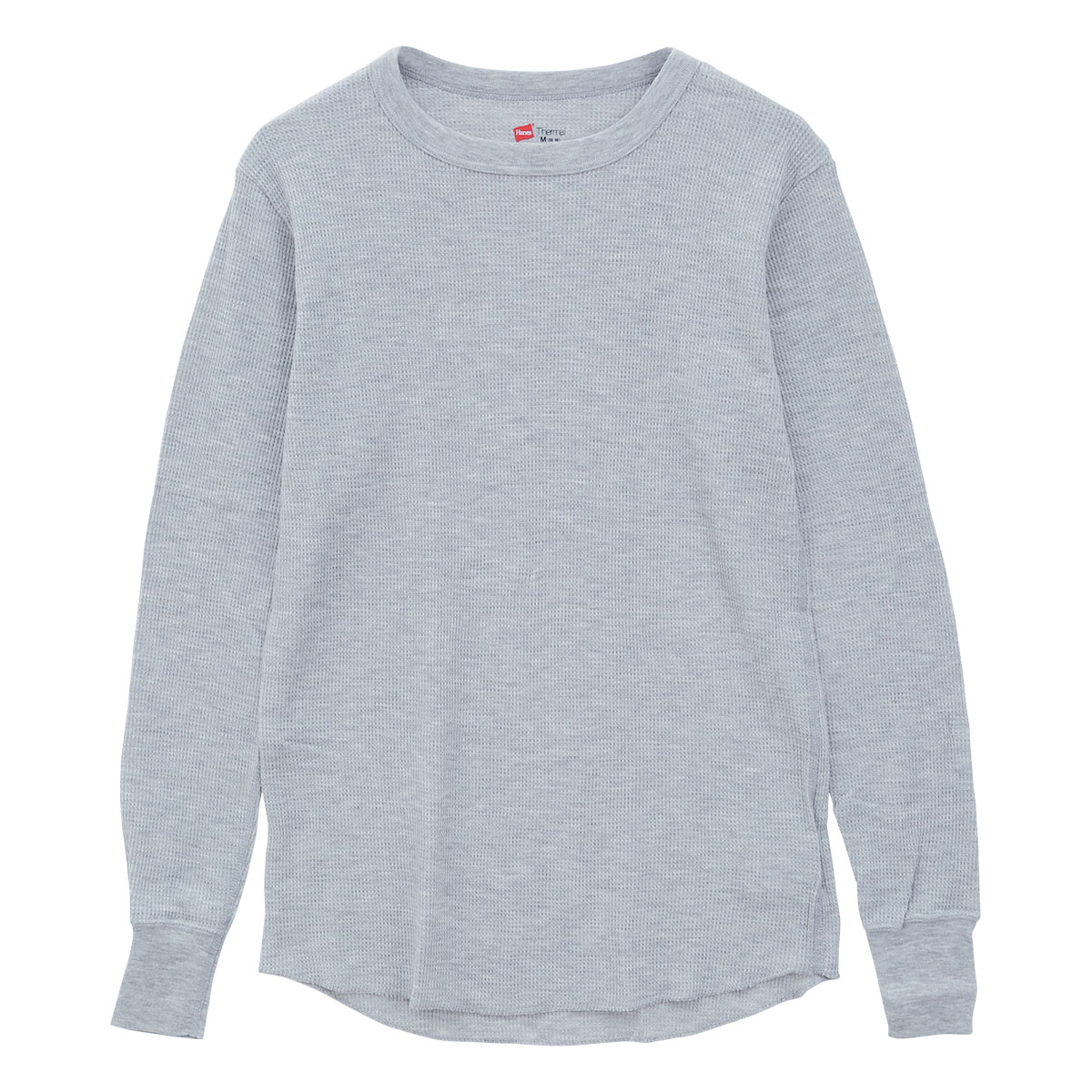 ヘインズ Hanes サーマル 長袖 シャツ クルーネック ロングスリーブ Tシャツ メンズ(GY-グレー-M)