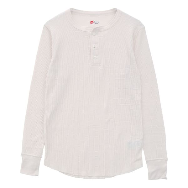 ヘインズ Hanes サーマル 長袖 シャツ ヘンリーネック ロングスリーブ Tシャツ メンズ サーマル HM4-Q502