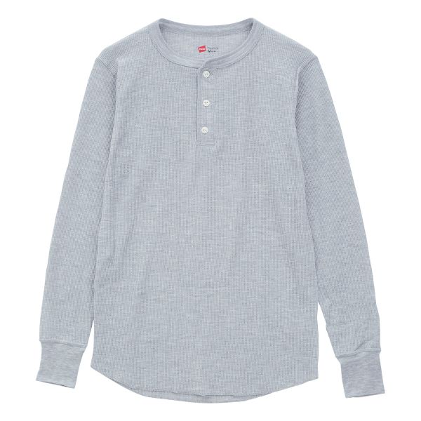 ヘインズ Hanes サーマル 長袖 シャツ ヘンリーネック ロングスリーブ Tシャツ メンズ サーマル HM4-Q502