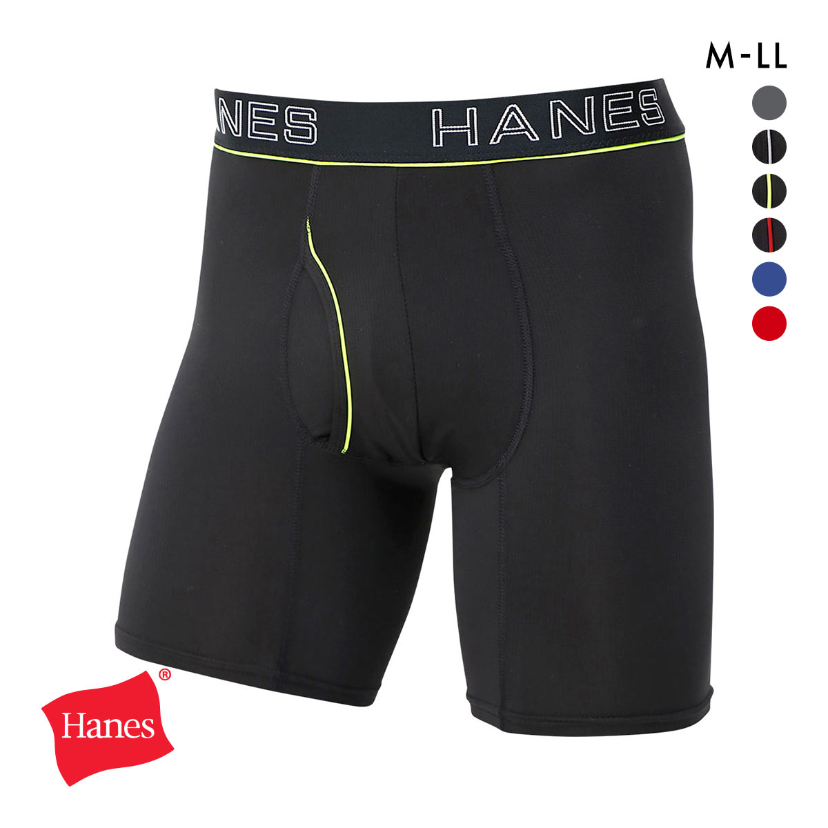 ヘインズ Hanes COMFORT FLEX FIT メッシュ ボクサーパンツ メンズ 前あき HM6EQ102 カンガルーポーチ設計(BK2-ブラック2-M)