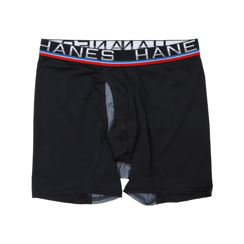 ヘインズ Hanes Comfort Flex Fit Total Support Pouch ボクサーパンツ メンズ アンダーウェア また擦れ防止 前開き HM6EZ110(BK1-ブラック1-M)