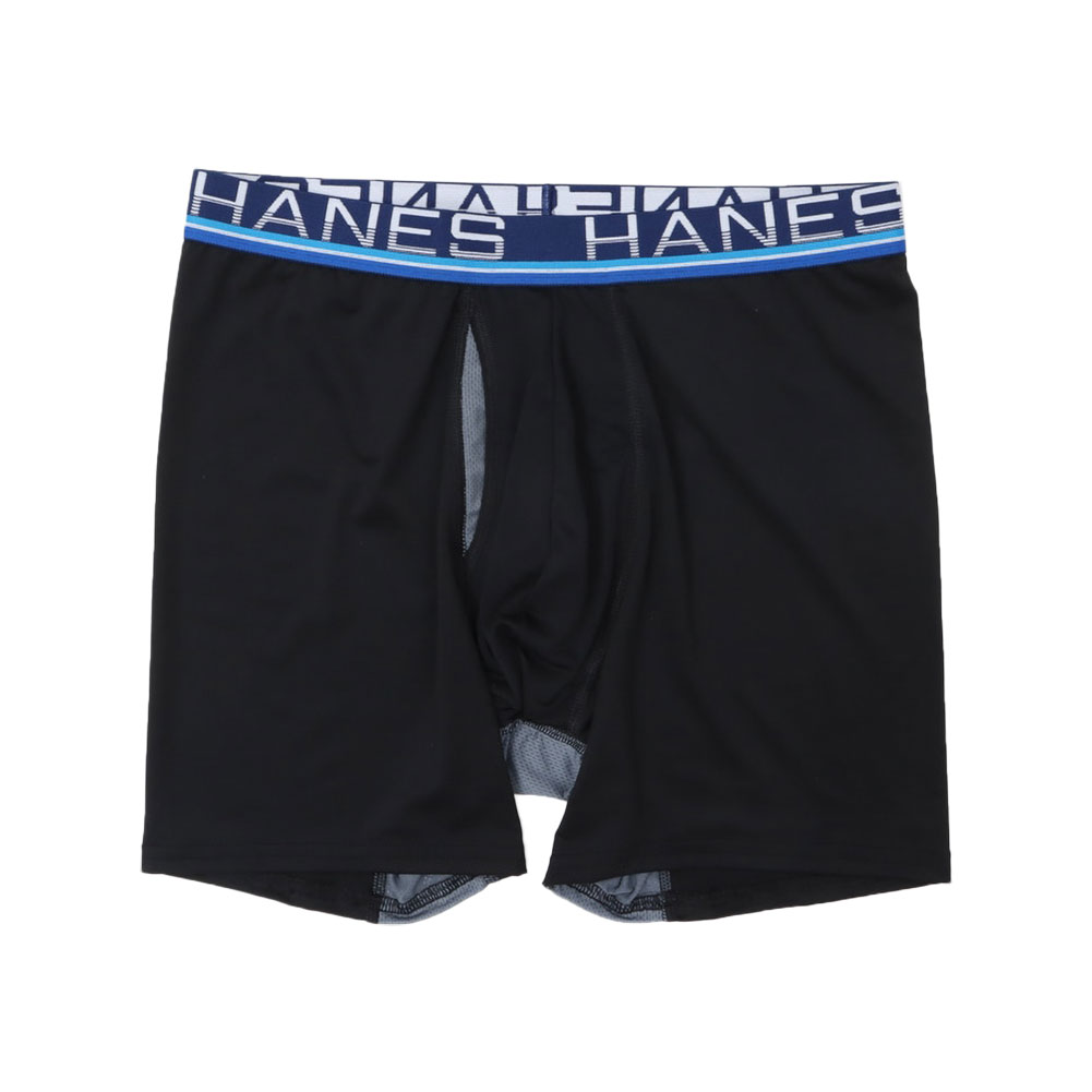 ヘインズ Hanes Comfort Flex Fit Total Support Pouch ボクサーパンツ メンズ アンダーウェア また擦れ防止 前開き HM6EZ110(BK2-ブラック2-M)