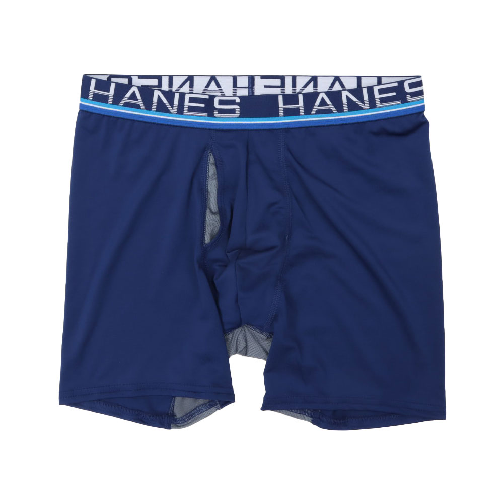 ヘインズ Hanes Comfort Flex Fit Total Support Pouch ボクサーパンツ メンズ アンダーウェア また擦れ防止 前開き HM6EZ110(BU-ブルー-M)