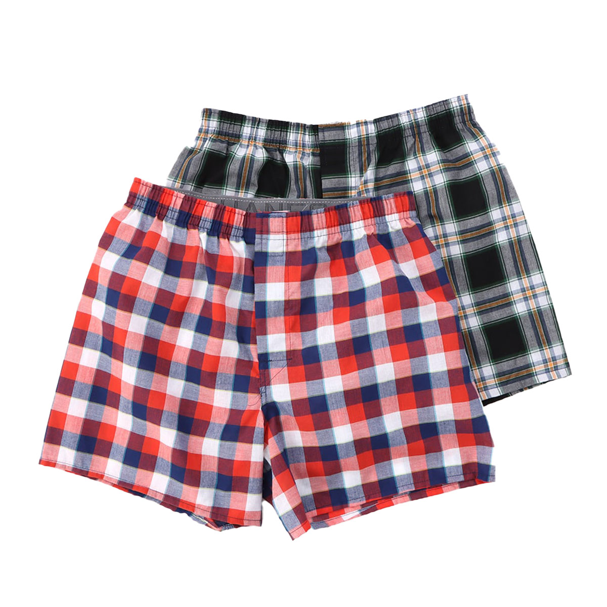 ヘインズ Hanes 2P ウーブントランクス 2枚組 メンズ アンダーウェア 抗菌防臭 HM8ET701(Set1-M)