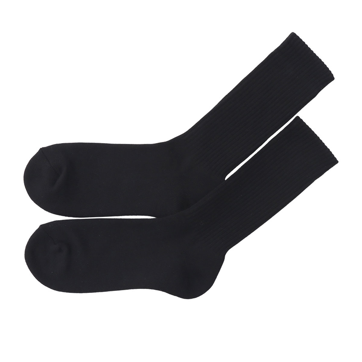 ヘインズ Hanes ビーフィー BEEFY フルレングス ソックス 2足組 メンズ ハーフパイル クルー丈 HMSBW001(BK-ブラック-25-27cm)