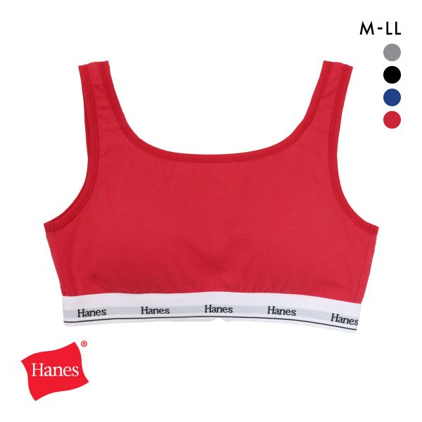 ヘインズ オリジナルス ハーフトップ コットンストレッチ レディース ソフトブラ スポブラ 大きいサイズ Hanes originals