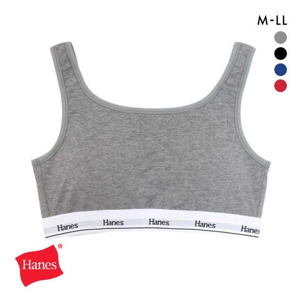 ヘインズ オリジナルス ハーフトップ コットンストレッチ レディース ソフトブラ スポブラ 大きいサイズ Hanes originals