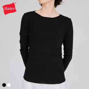 ヘインズ Hanes originals ホットコットン クルーネック ロングスリーブシャツ レディース 長袖 インナー 綿100％