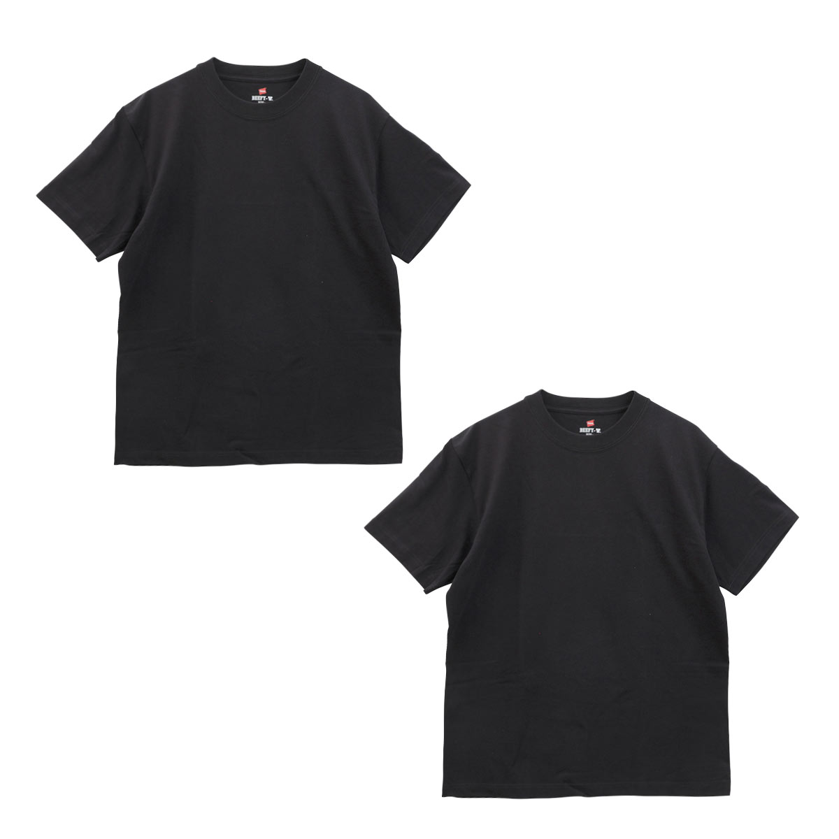 ヘインズ Hanes BEEFY クルーネックTシャツ ビーフィー 2P(BK-ブラック-XS)