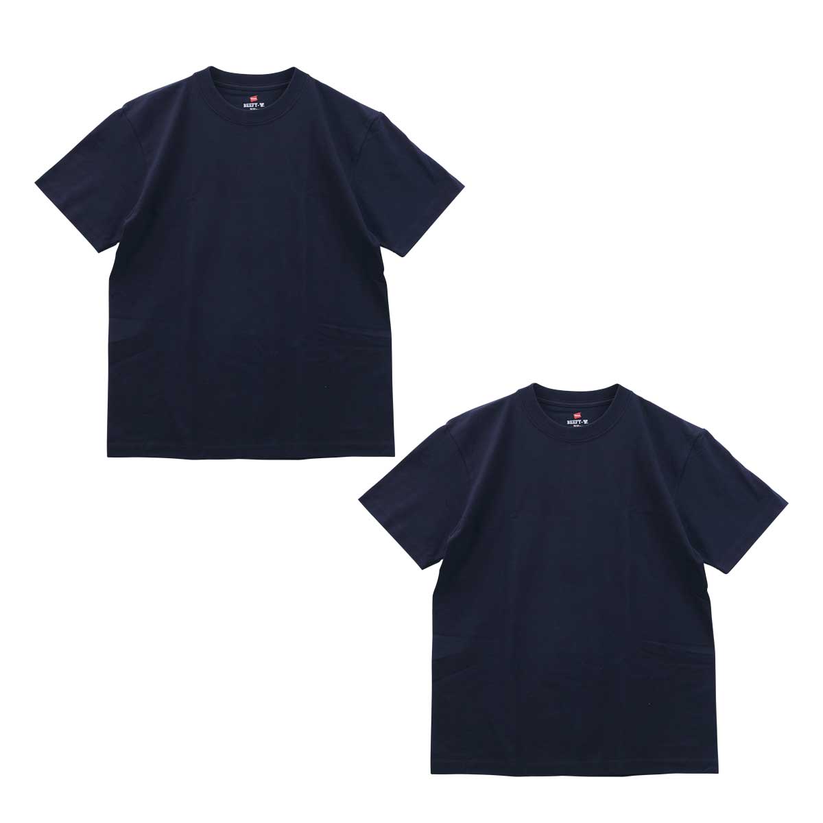 ヘインズ Hanes BEEFY クルーネックTシャツ ビーフィー 2P(NV-ネイビー-XS)