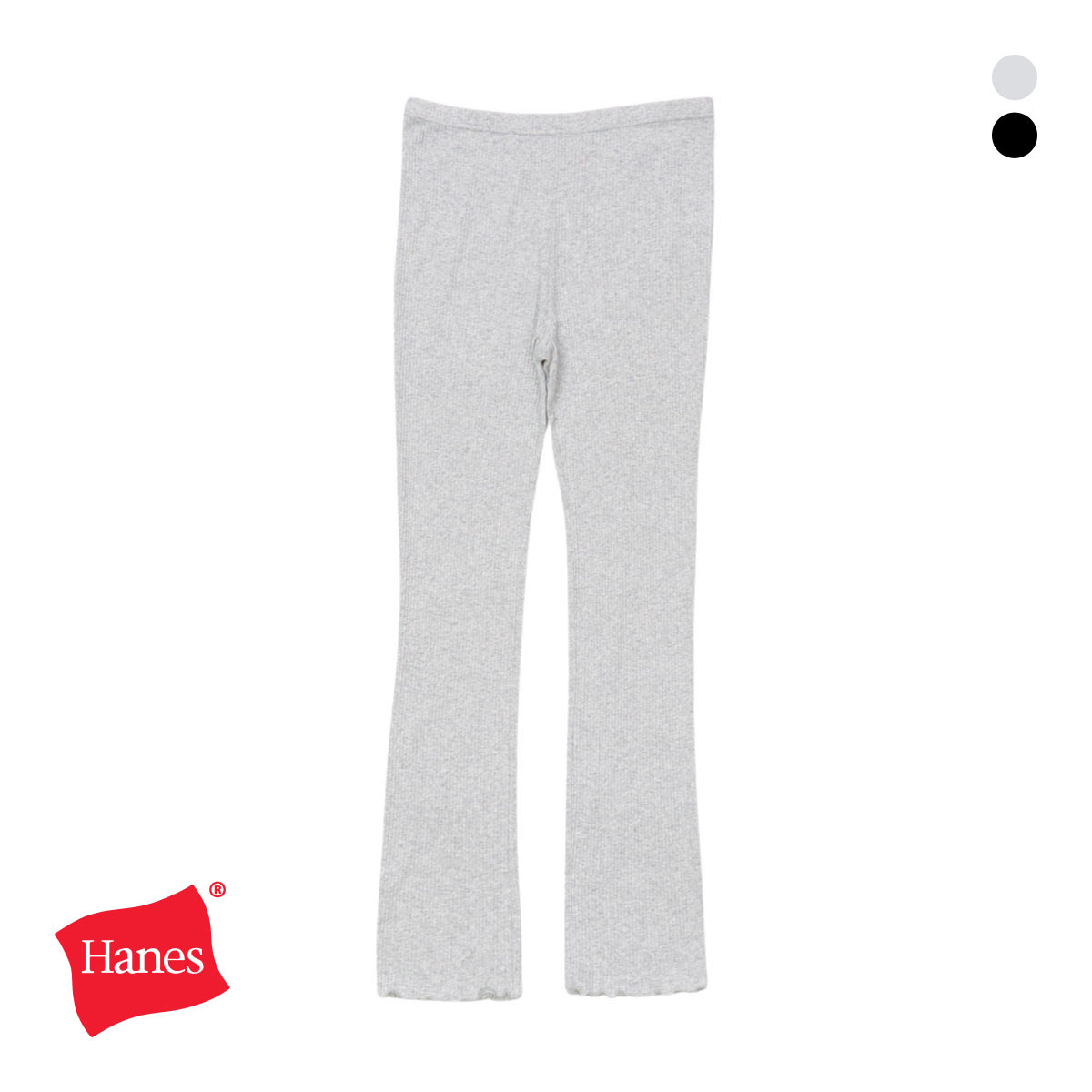 ヘインズ オリジナルス オーガニックコットン リブ ロングパンツ レディース HW9-B102 レギンス Hanes originals(GY-グレー-Free)