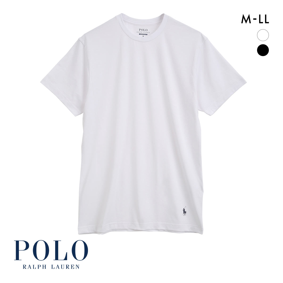 ポロ ラルフ ローレン クルーネック Tシャツ 半袖 メンズ アンダーウェア POLO RALPH LAUREN(WH-ホワイト-M)