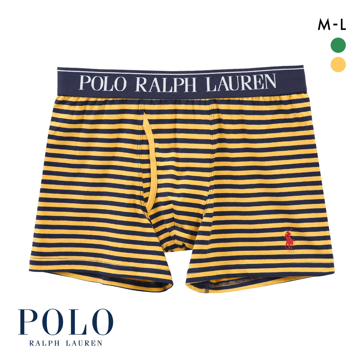 ポロ ラルフ ローレン POLO RALPH LAUREN Stripe Boxer Brief ボクサーパンツ メンズ アンダーウェア(YE-イエロー-M)