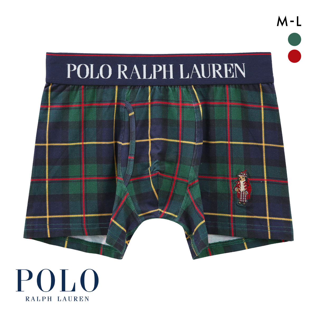 ポロ ラルフ ローレン Red Toggle Holiday Bear ボクサーパンツ 前あき メンズ アンダーウェア POLO RALPH LAUREN(GR-グリーン-M)