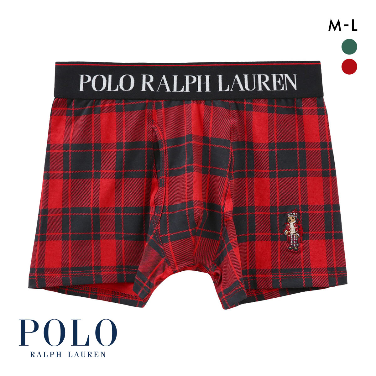 ポロ ラルフ ローレン Red Toggle Holiday Bear ボクサーパンツ 前あき メンズ アンダーウェア POLO RALPH LAUREN(RE-レッド-M)