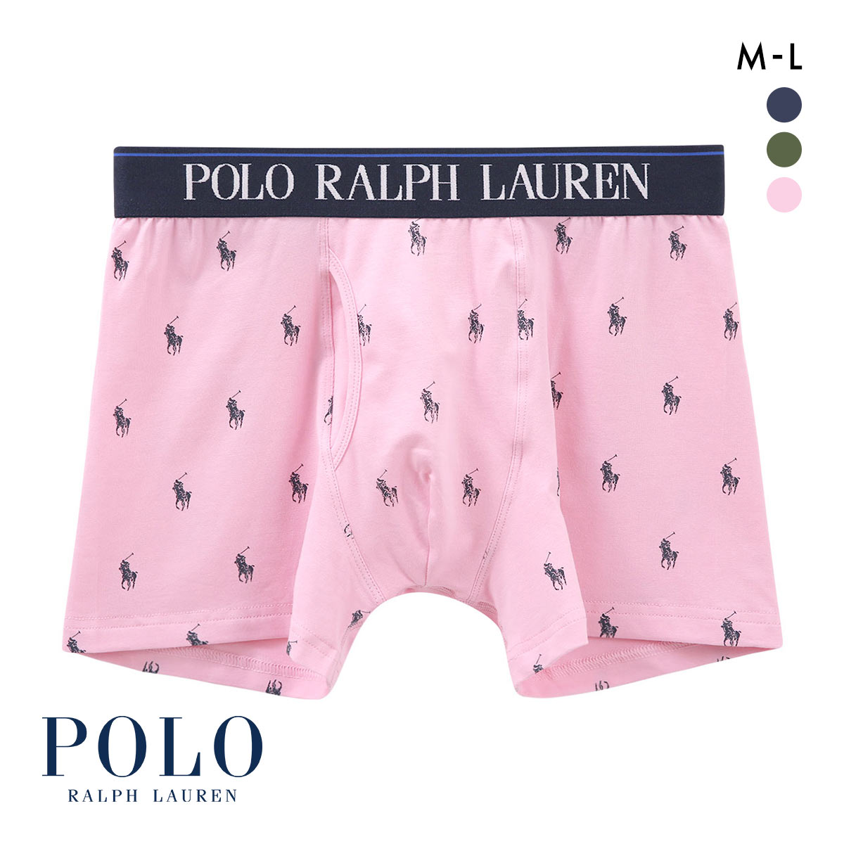 ポロ ラルフ ローレン PP Printed Boxer Brief ボクサーパンツ メンズ アンダーウェア POLO RALPH LAUREN 前開き(PI-ピンク-M)