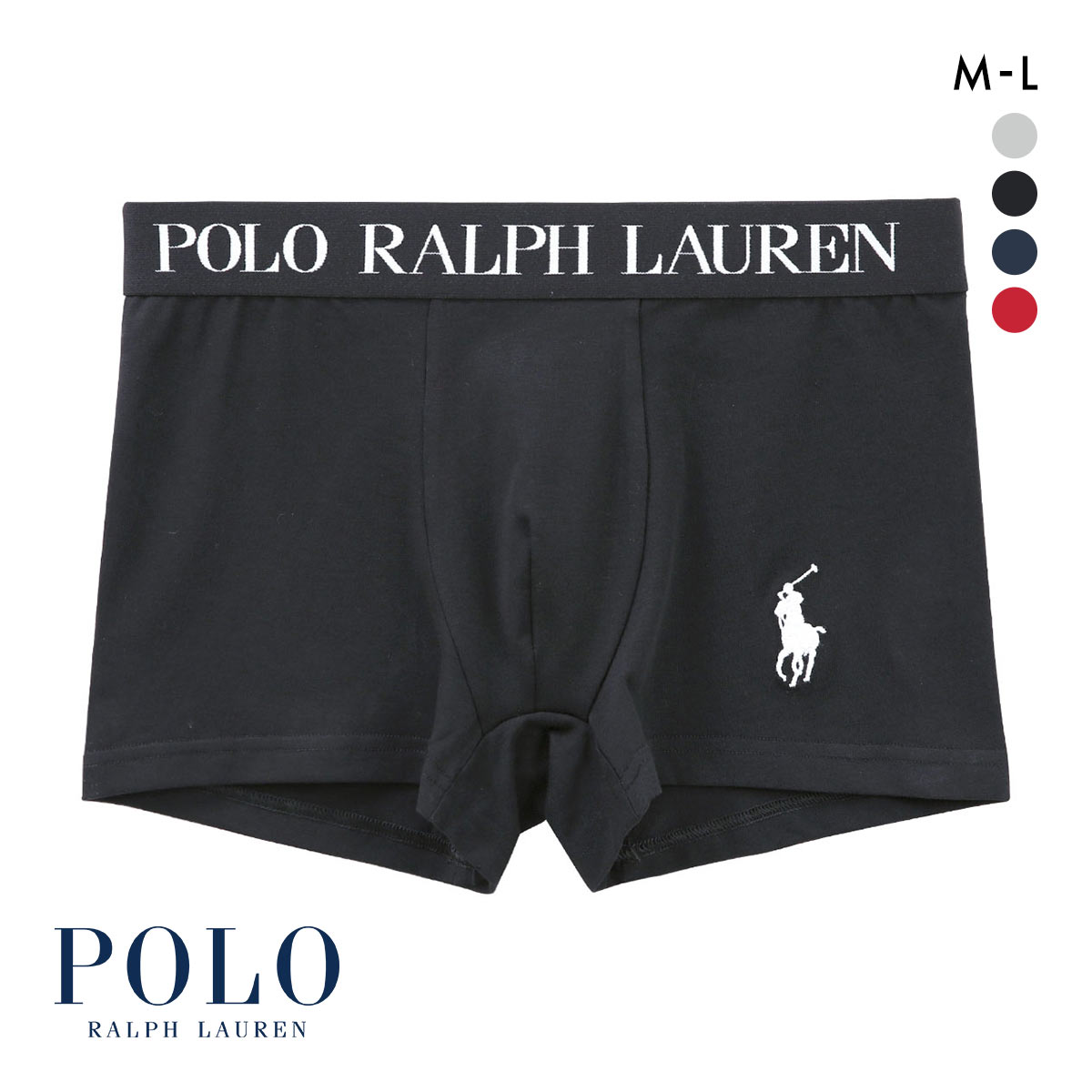 ポロ ラルフ ローレン Short Boxer PP Embroidery PP刺繍 ショート ボクサーパンツ メンズ POLO RALPH LAUREN 前閉じ(BK-ブラック-M)
