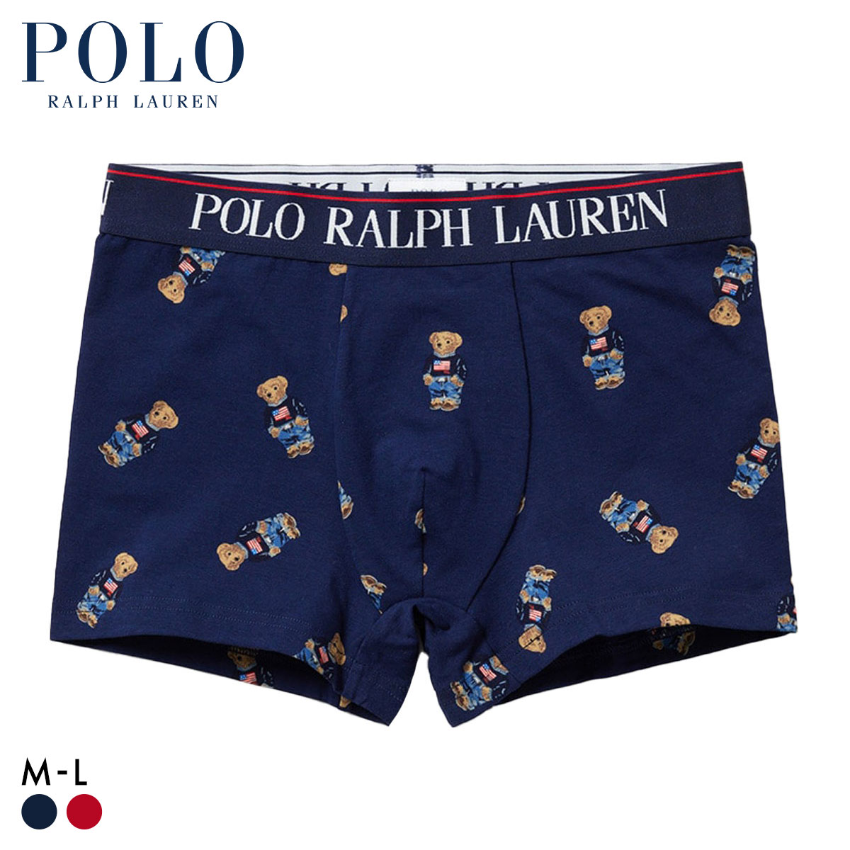 ポロ ラルフ ローレン Core Flag Sweater Allover Printed Short Boxer ショート ボクサーパンツ メンズ POLO RALPH LAUREN 前閉じ(NV-ネイビー-M)