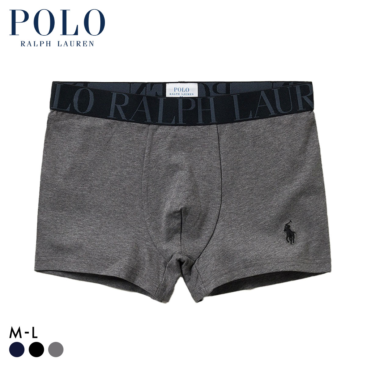 ポロ ラルフ ローレン Solid Short Boxer Brief ショート ボクサーパンツ 前とじ メンズ アンダーウェア POLO RALPH LAUREN(CGY-チャコールグレー-M)