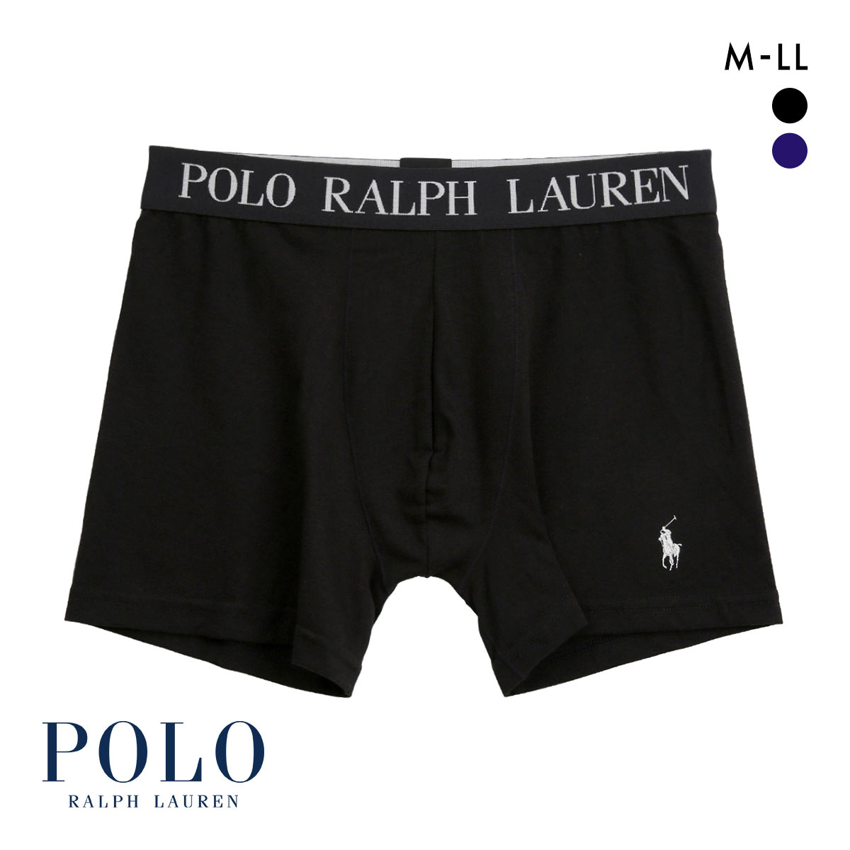ポロ ラルフ ローレン ボクサーパンツ メンズ アンダーウェア POLO RALPH LAUREN 前とじ(BK-ブラック-M)