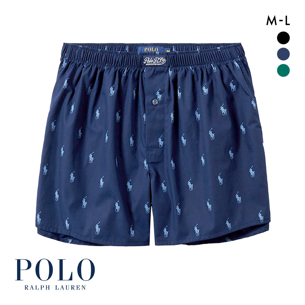 ポロ ラルフ ローレン トランクス メンズ アンダーウェア  POLO RALPH LAUREN AOPP Printed Woven Boxer(NV-ネイビー-M)