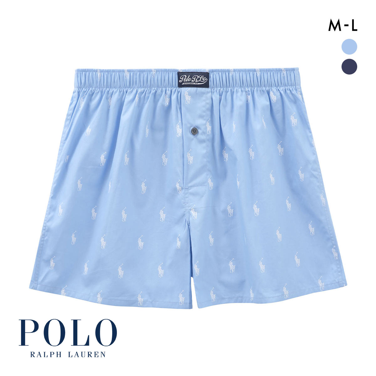 ポロ ラルフ ローレン AOPP Printed Woven Boxer トランクス 前あき メンズ アンダーウェア POLO RALPH LAUREN(SX-サックス-M)