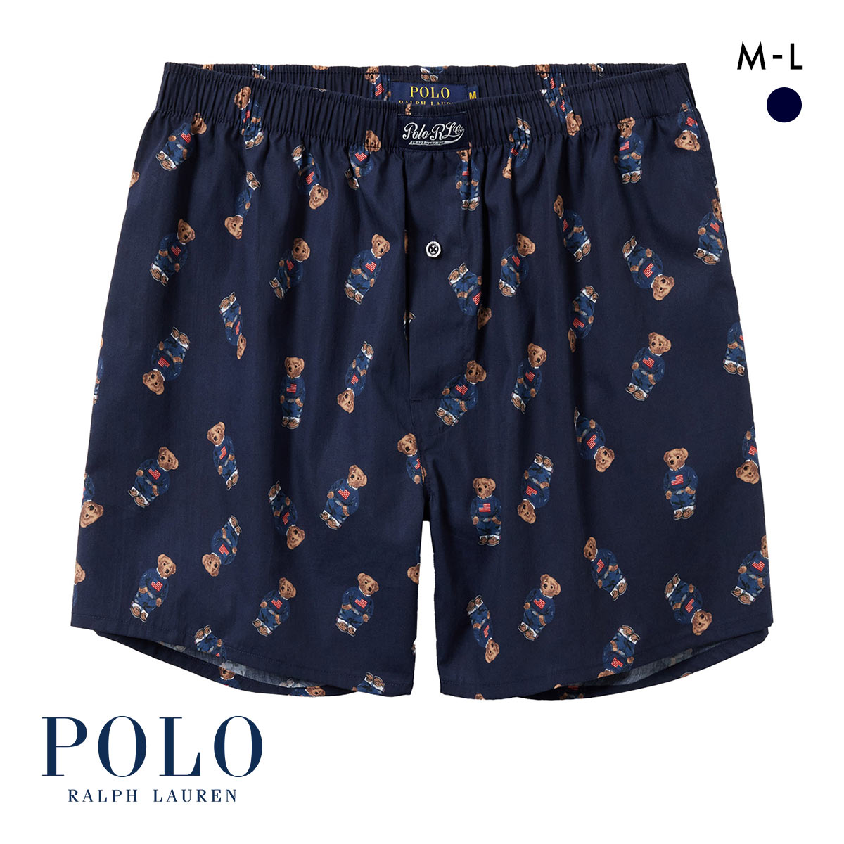 ポロ ラルフ ローレン Core Flag Sweater Bear Woven Boxer トランクス 前あき メンズ アンダーウェア POLO RALPH LAUREN(NV-ネイビー-M)