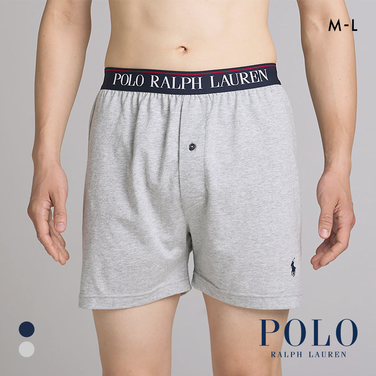 ポロ ラルフ ローレン Knit Trunks ニットトランクス 前あき メンズ アンダーウェア POLO RALPH LAUREN(GY-グレー-M)