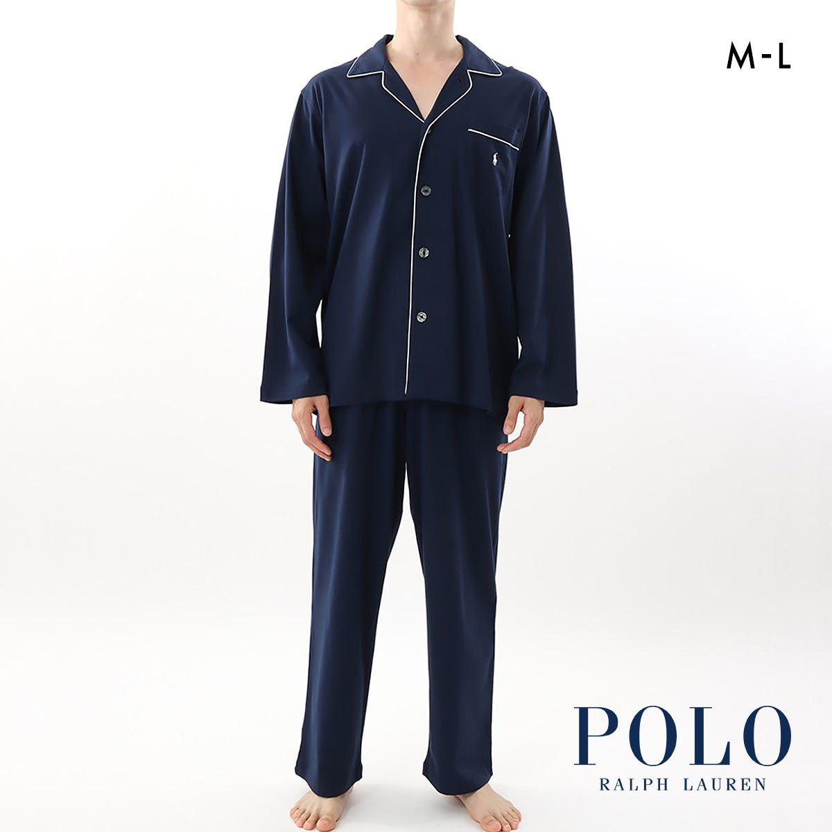 ポロ ラルフ ローレン Jersey Knit Pajama ジャージニットパジャマ メンズ スリープウェア 上下セット POLO RALPH LAUREN(NV-ネイビー-M)