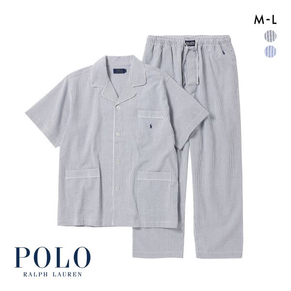 ポロ ラルフ ローレン Seersucker Pajama シアサッカー 半袖パジャマセット メンズ スリープウェア POLO RALPH LAUREN