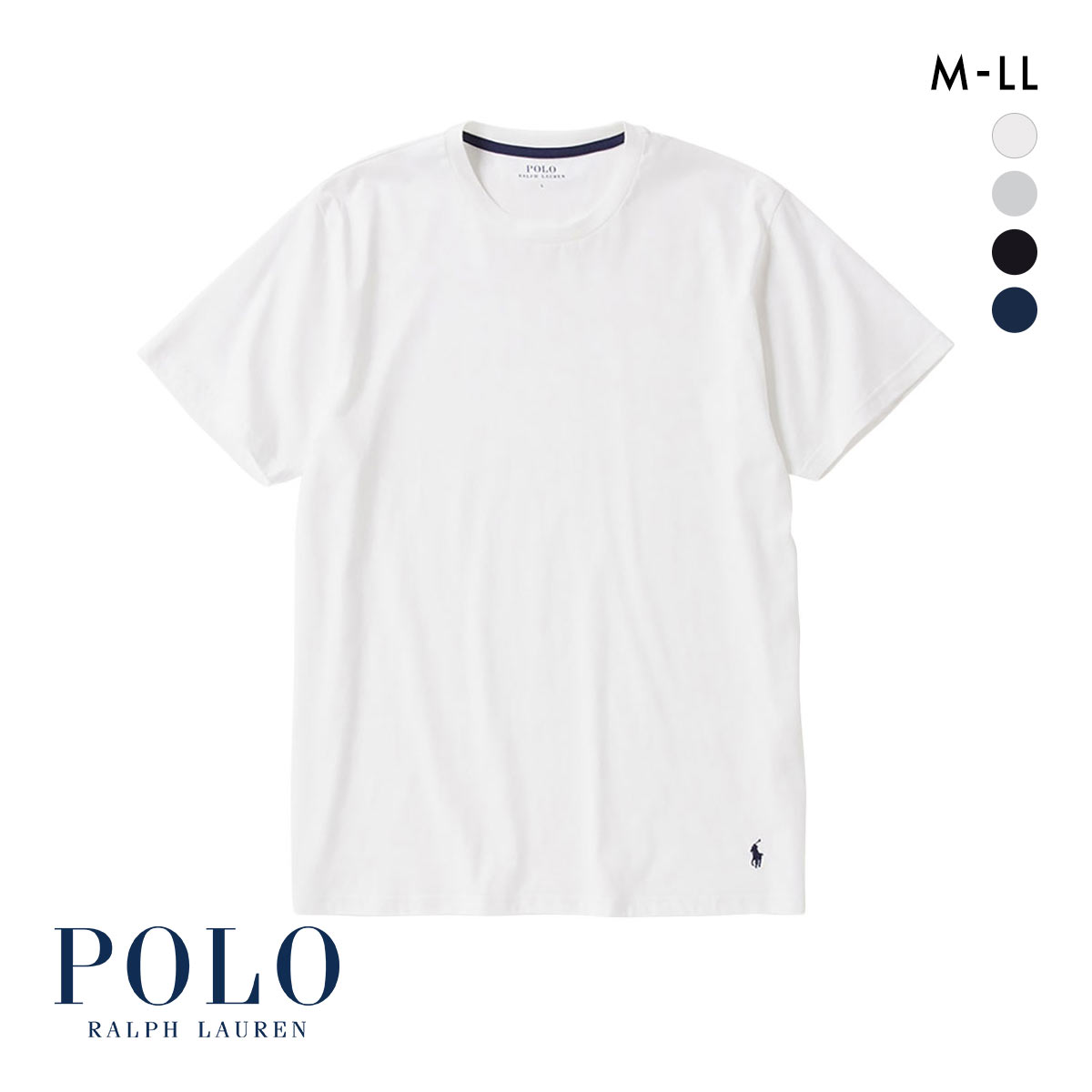 ポロ ラルフ ローレン Crew Neck Short Sleeve クルーネック Tシャツ 半袖 メンズ スリープウェア POLO RALPH LAUREN(WH-ホワイト-M)