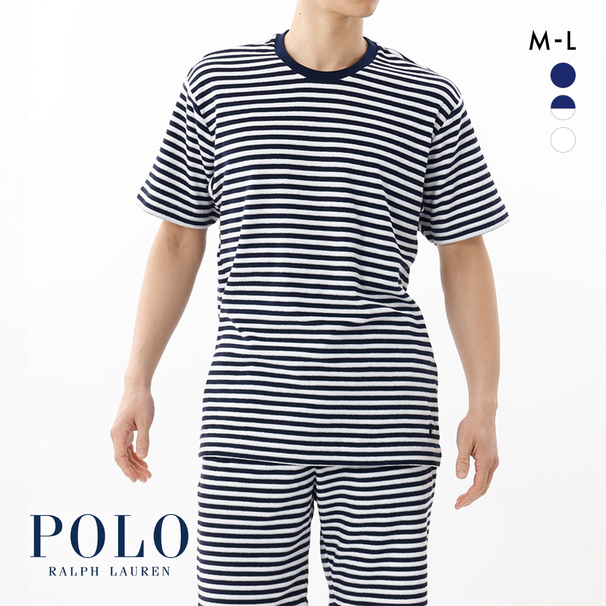 ポロ ラルフ ローレン Terry Cloth Crew Neck Short Sleeve クルーネック Tシャツ 半袖 メンズ スリープウェア POLO RALPH LAUREN(NV2-ネイビー2-M)