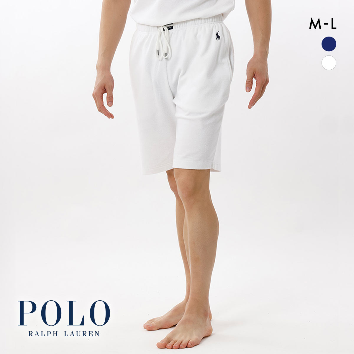 ポロ ラルフ ローレン Terry Cloth Sleep Short ショートパンツ メンズ スリープウェア POLO RALPH LAUREN(WH-ホワイト-M)